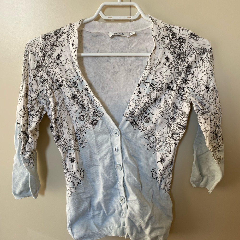 ⭐️4/$20⭐️ Rickis Blue and White Floral Cardigan